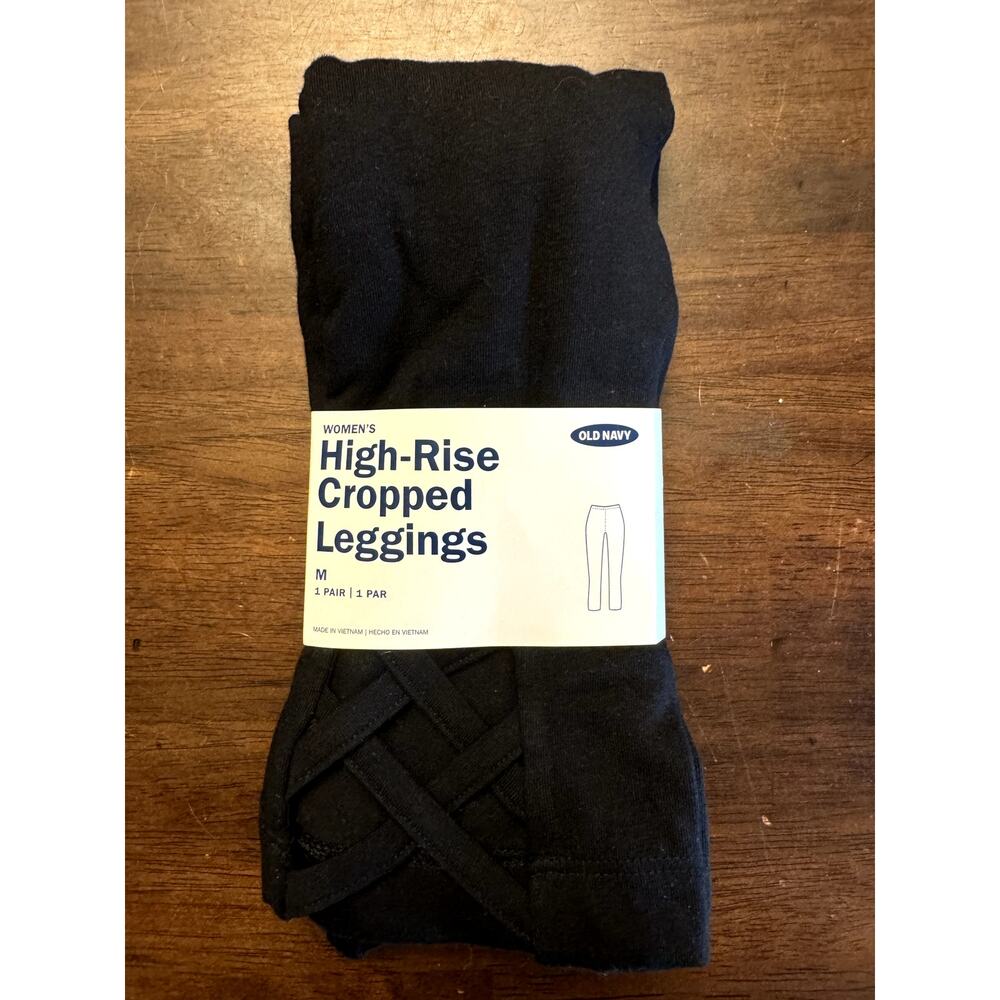 Women's high-rose cropped leggings M/8-10 NWT black